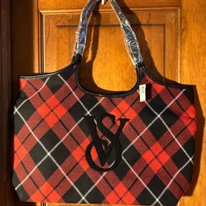 PINK Victoria’s Secret Limited Edition Plaid Tote Bag NWT